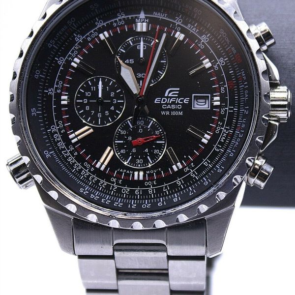 Casio Edifice WR100 Chronograph 4369 EF 527 Stainless Steel Watch RUNS SSS783 WatchCharts Marketplace