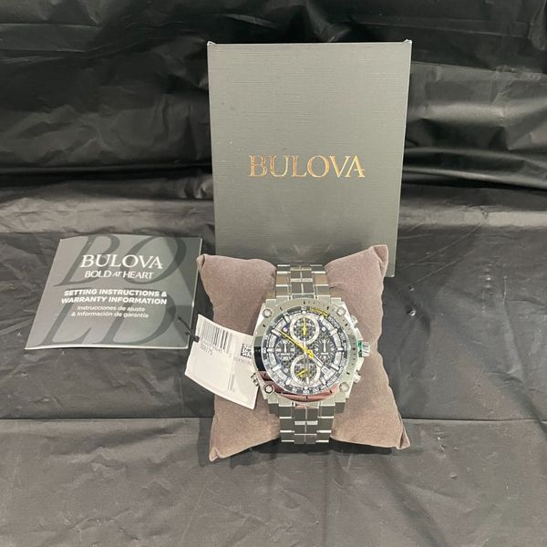New - Bulova Icon Precisionist 96B175 Men's, Chono, Tach, Stainless ...