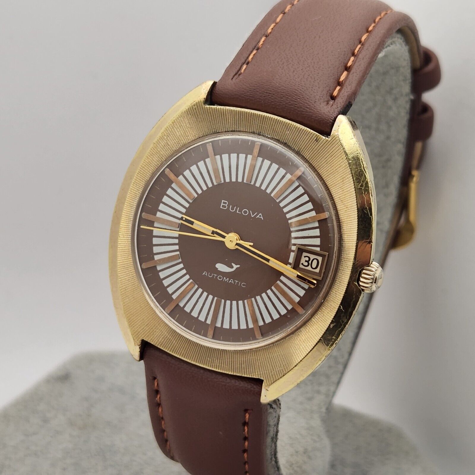 Vintage 1970 Bulova 3014 Brown Sea King Men\'s Automatic Wristwatch 11 ANACD Vintage Bulova Sea King Men main image 4