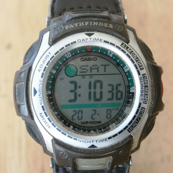 CASIO PATHFINDER Hunting Timer Watch PAS 410B Module No. 2805 New Battery WatchCharts