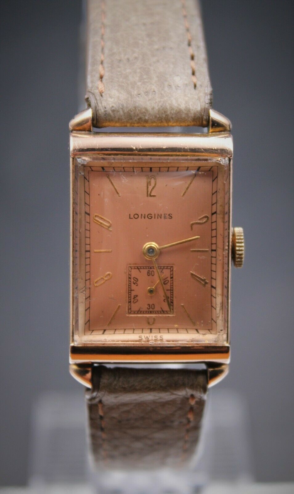 VINTAGE LONGINES 17 JEWELS 10k ROSE GOLD FILLED MEN S WATCH 1937