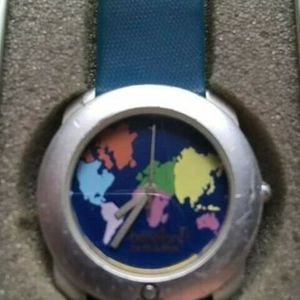 BENETTON BULOVA WATCH UNITED COLORS WORLD FLAG 1980's VINTAGE BOX