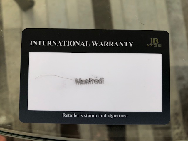 FS Blank Blancpain warranty card WatchCharts