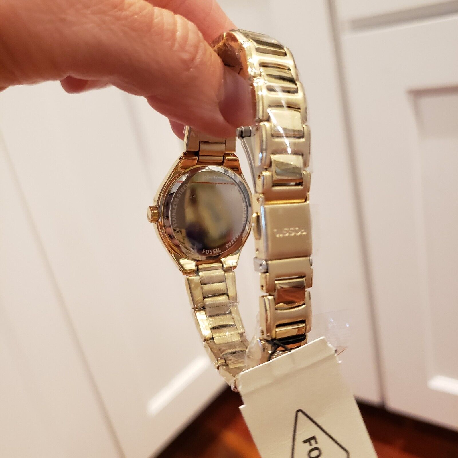 Fossil Eevie Crystals Three-Hand Date Gold Tone Women