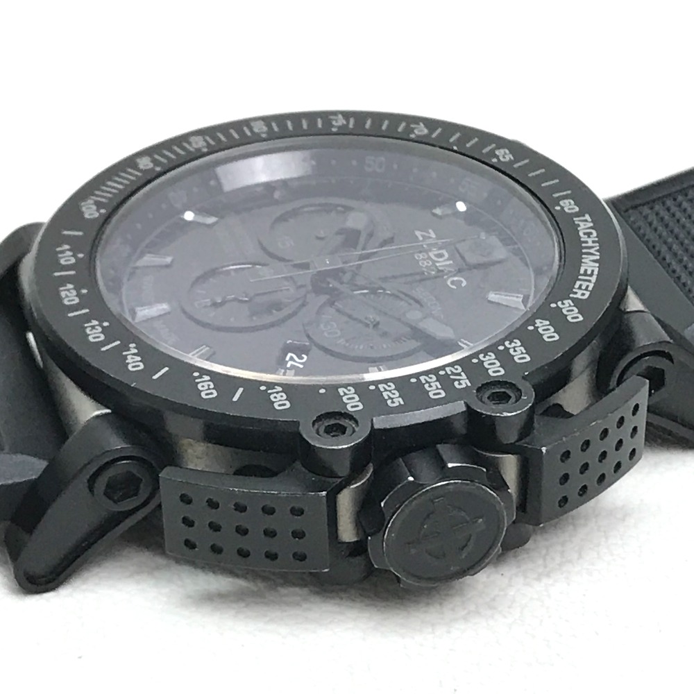 ZODIAC ZMX-02 / ZO8516 All Black 1882 Tachymeter Watch SS