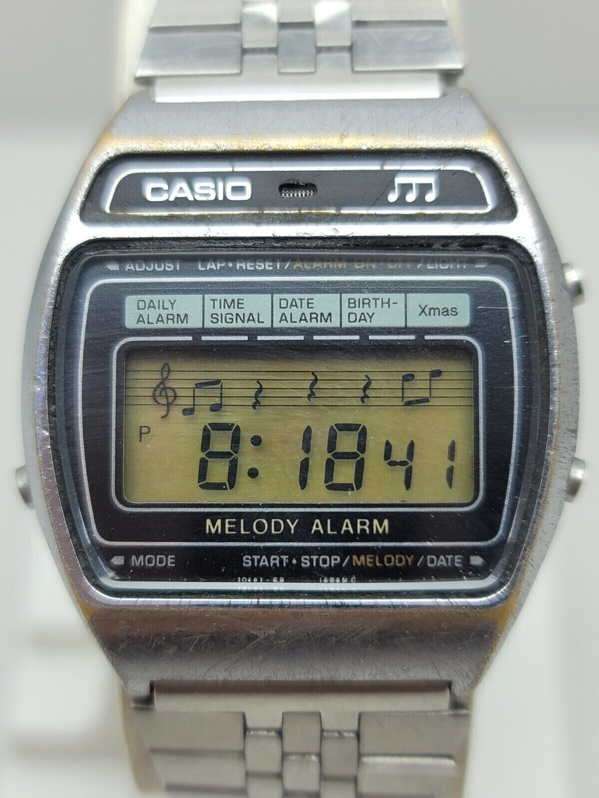 レア✨CASIO M-1230 MELODY ALARM デジタル クロノグラフ Vintage Casio M-1230 Melody Alarm LCD Watch Japan 1980 Unit