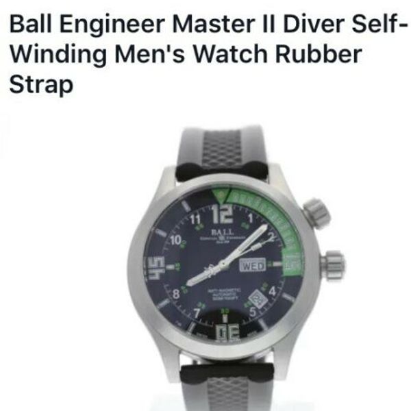 BLACK RUBBER BALL WATCH STRAP— ENGINEER MASTER DIVER WATCH STRAP