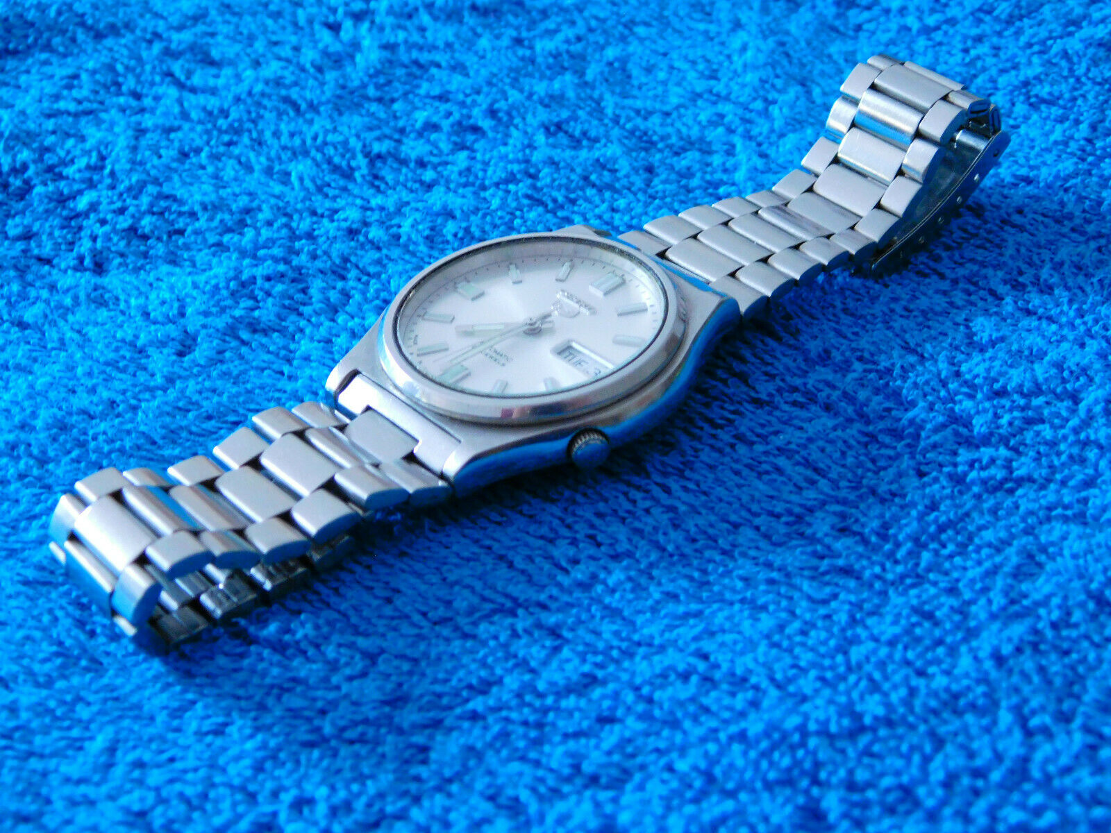 Vintage Seiko 5 Automatic Silver Dial 7S26-0360 Day Date Stainless