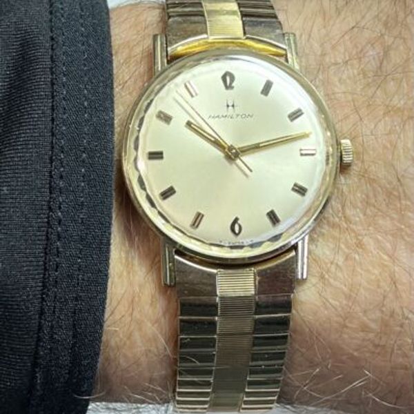 Vintage 1964 Hamilton Sea Ruler 10K Rolled Gold Plate Men’s Watch 688
