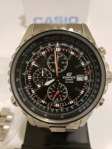 Casio Ef527d 1av Edifice Pilot Watch Stainless Steel Band Chronograph Mint Watchcharts