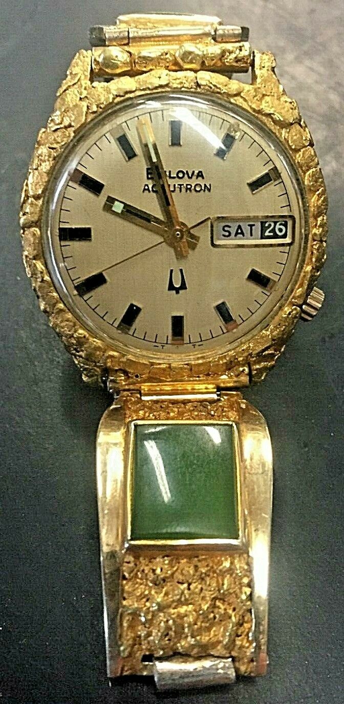 Bulova 18k gold online nugget watch