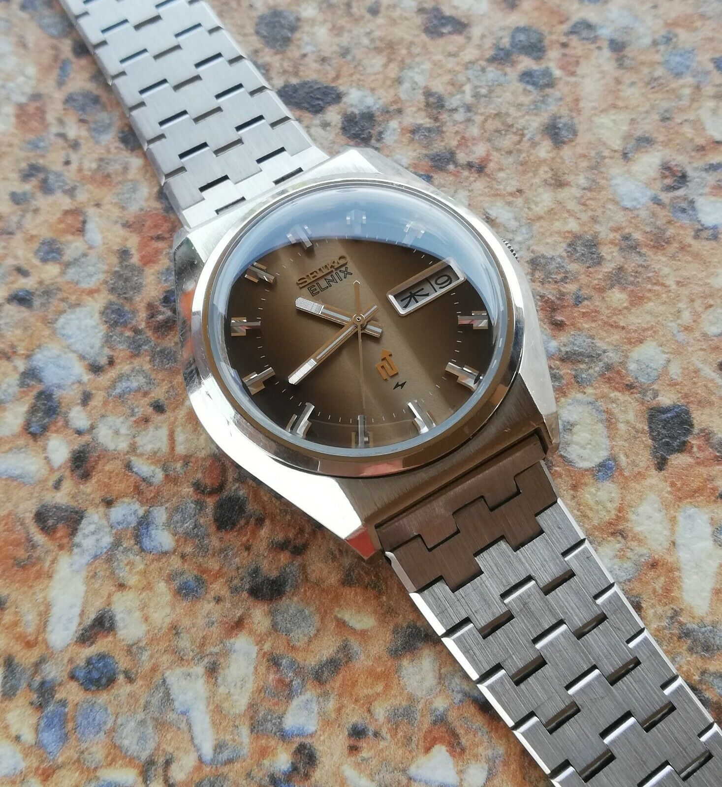 SEIKO ELNIX 0703-7090 1975年 電子テンプ 稼働品 希少 Seiko 0703 