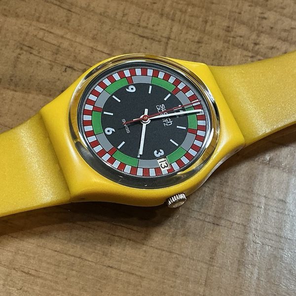 Swatch Yellow Racer GJ400 - 1984 [ Not Working ] 34mm | WatchCharts ...