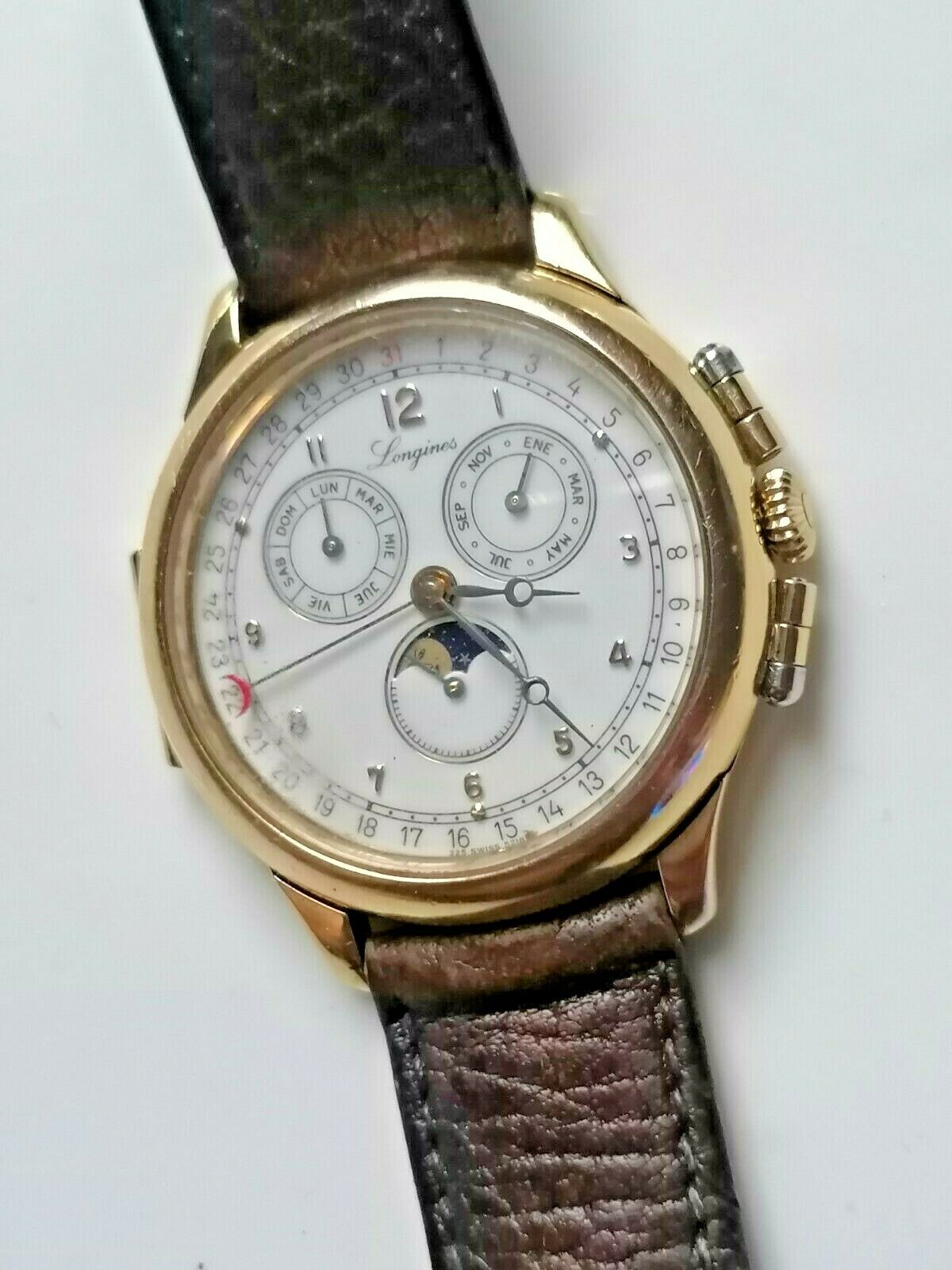 Longines Charleston 5218 Triple calendar moon phase. Quartz