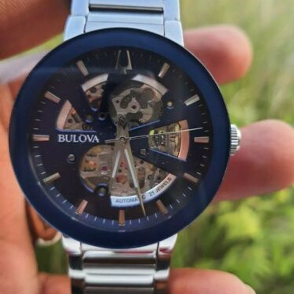 Bulova Modern Automatic Blue Dial Men's Wristwatch (Model:96A204 ...