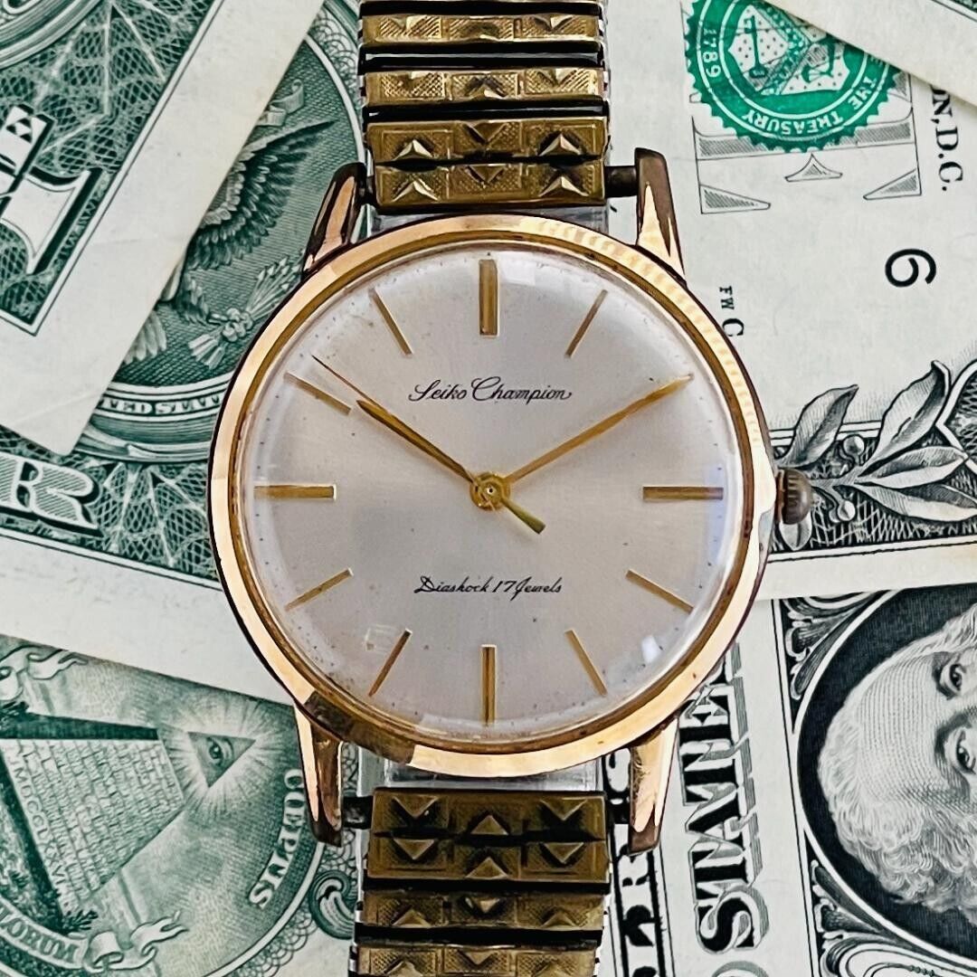 Seiko Champion J14082 手巻き時計 ゴールド 稼動品Y1 SEIKO Champion J14082 Men's Watch Manual Winding 1960 Round Analog
