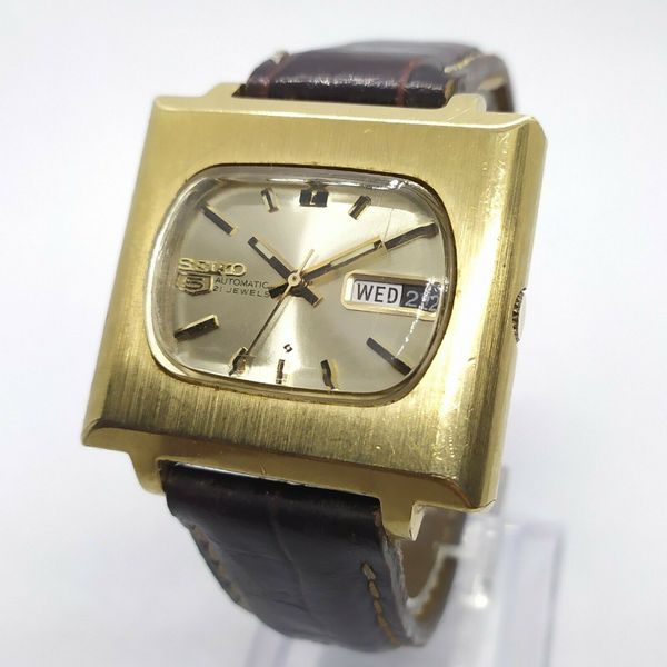 Vintage Seiko 5 6119-5400 Automatic TV Day/Date Men's 21 Jewels ...