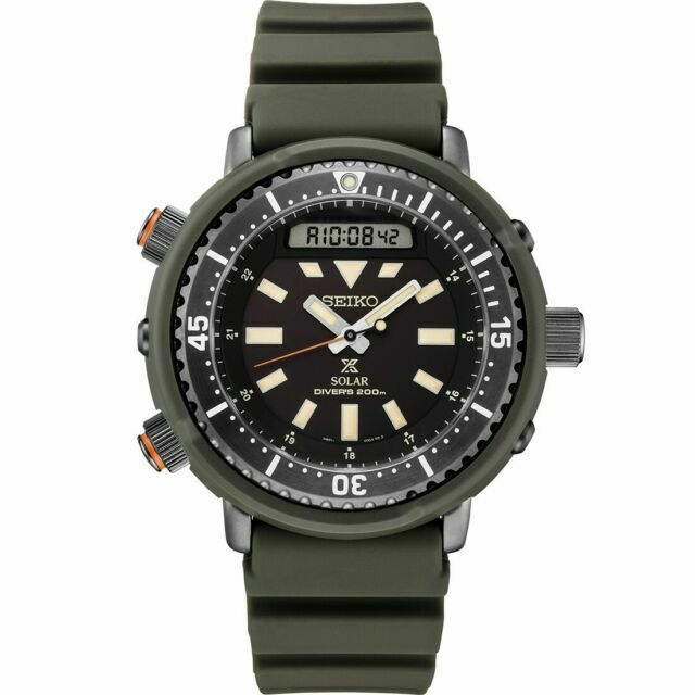 NEW Seiko SNJ031 Prospex 1982 Hybrid Divers Analog Digital Black Dial ...