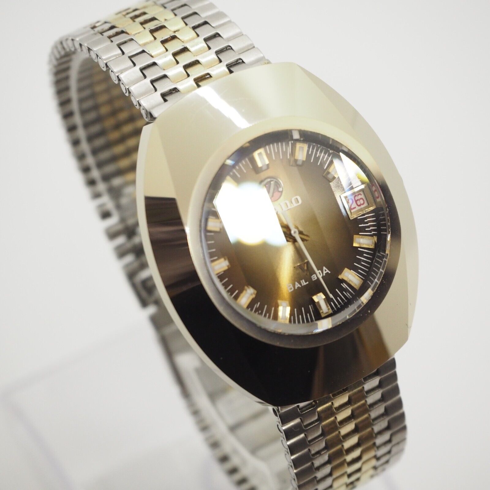 Rado Balboa V Watch Automatic Mens 35mm Gold Dial Date Round