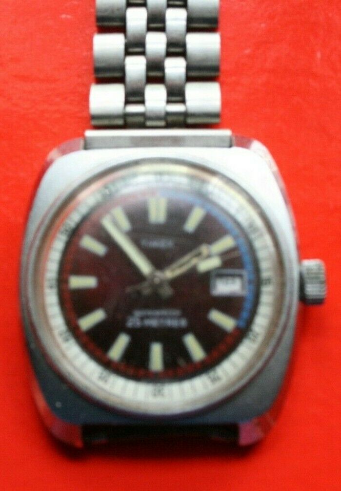 MONTRE ANCIENNE PLONGEE 25 METRES TIMEX M CANIQUE VINTAGE FRENCH