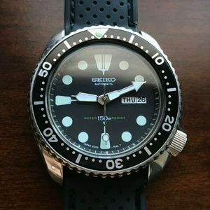 Seiko 6309-7290 6390-729A Automatic Men's Turtle Vintage Diver Watch Suwa  Black | WatchCharts