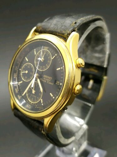 Vintage Seiko World Timer 5T52-6A39 Men's Quartz Watch | WatchCharts