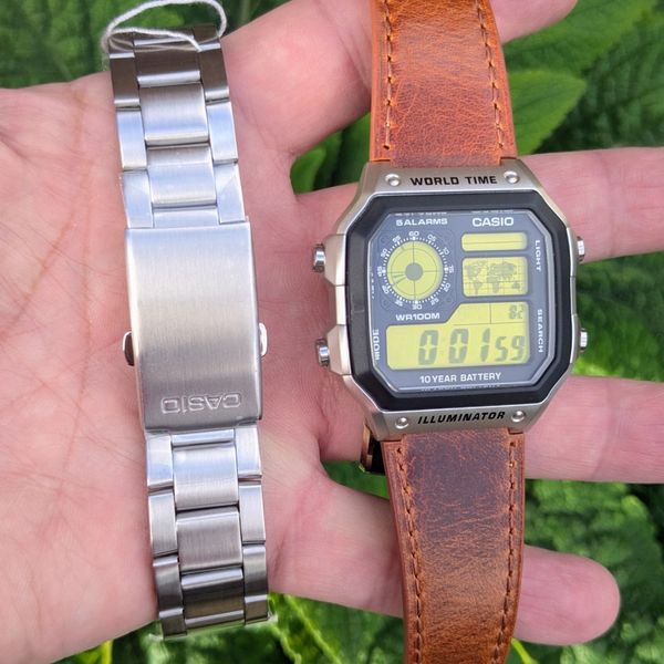 Casio AE-1200 Royale Illuminator Watch â Yellow Filter Mod + Leather ...