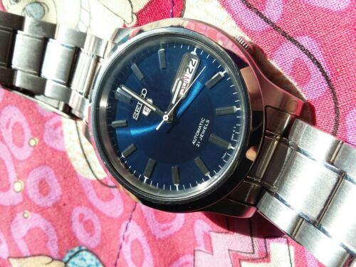 seiko 5 men's snk793 automatic stainless steel watch with blue dial