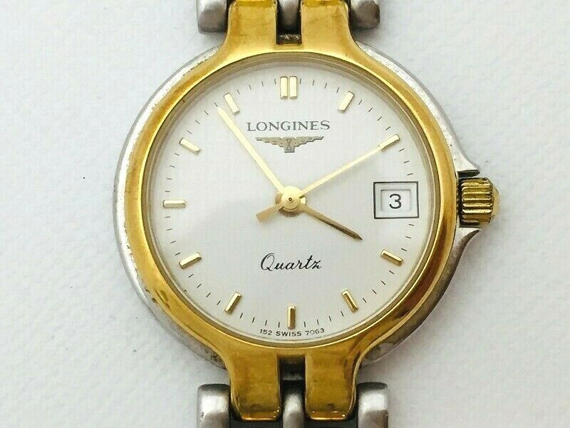 Longines Watch Flagship 152 7063 Quartz 18K Gold Plated St.Steel