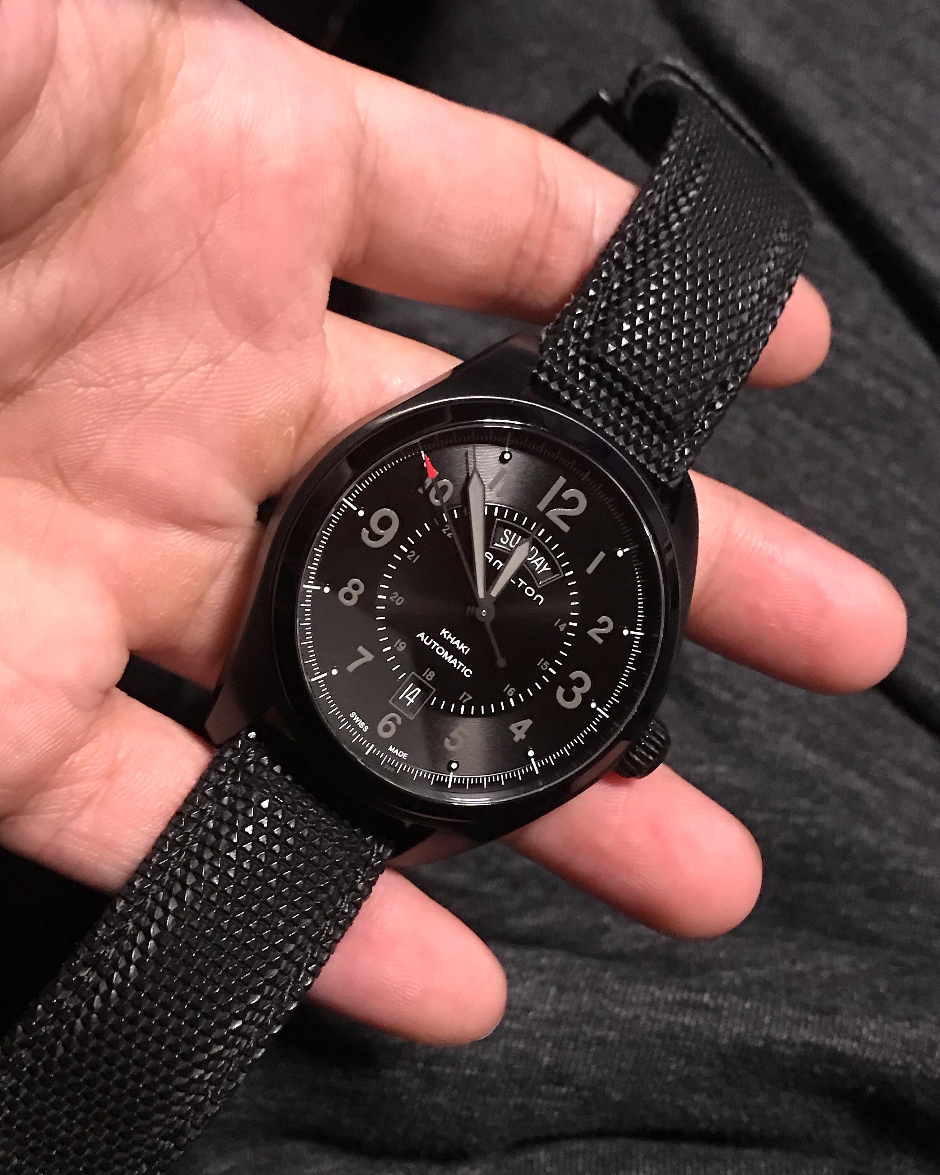hamilton khaki day date black