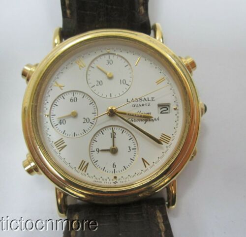 acelora様用 RETRO SEIKO LASALLE QUARTZ ALARM CHRONOGRAPH WATCH MENS 7T32-7A19