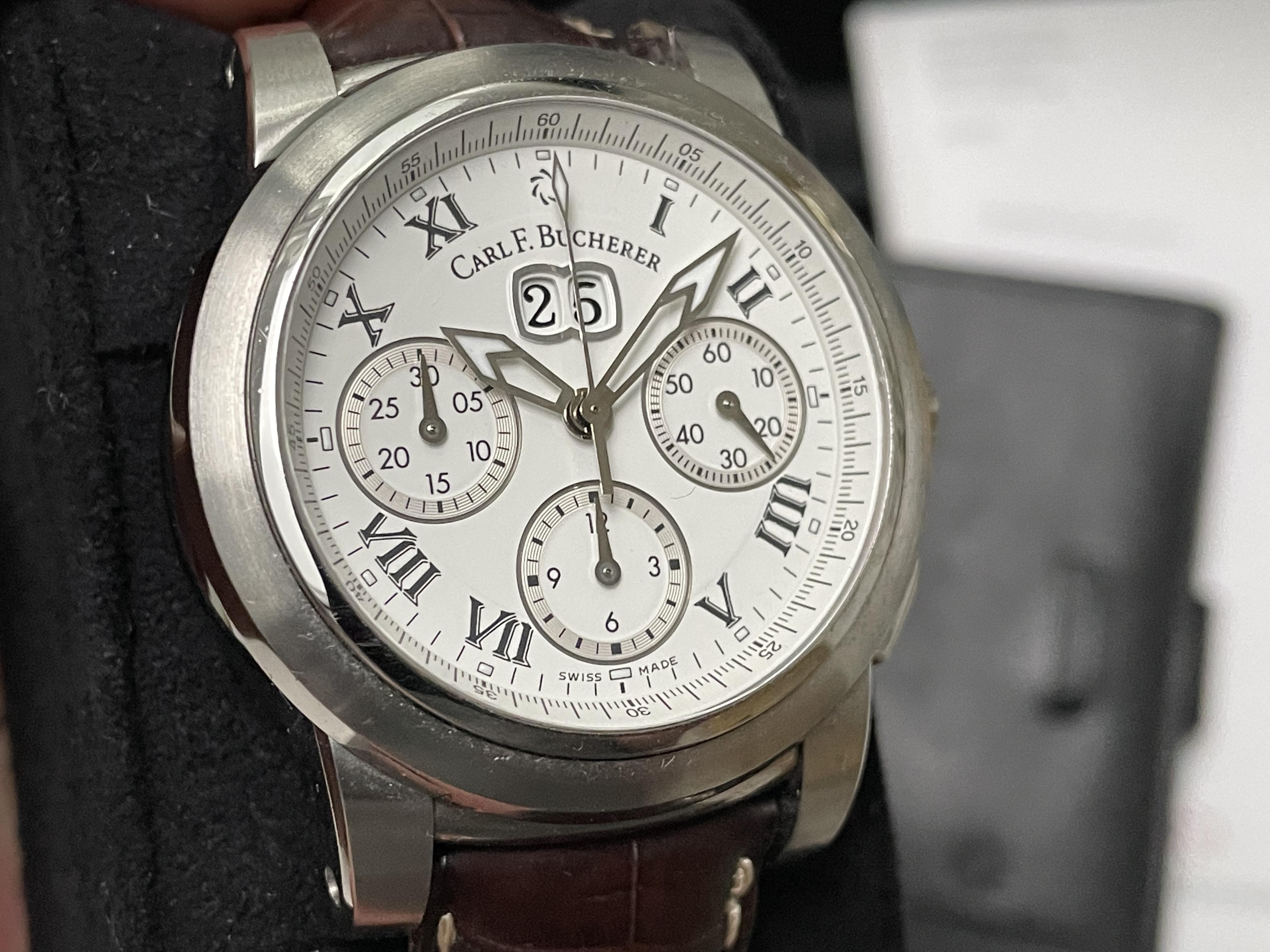 WTS Carl F Bucherer Patravi Big Date Chrono on leather full kit