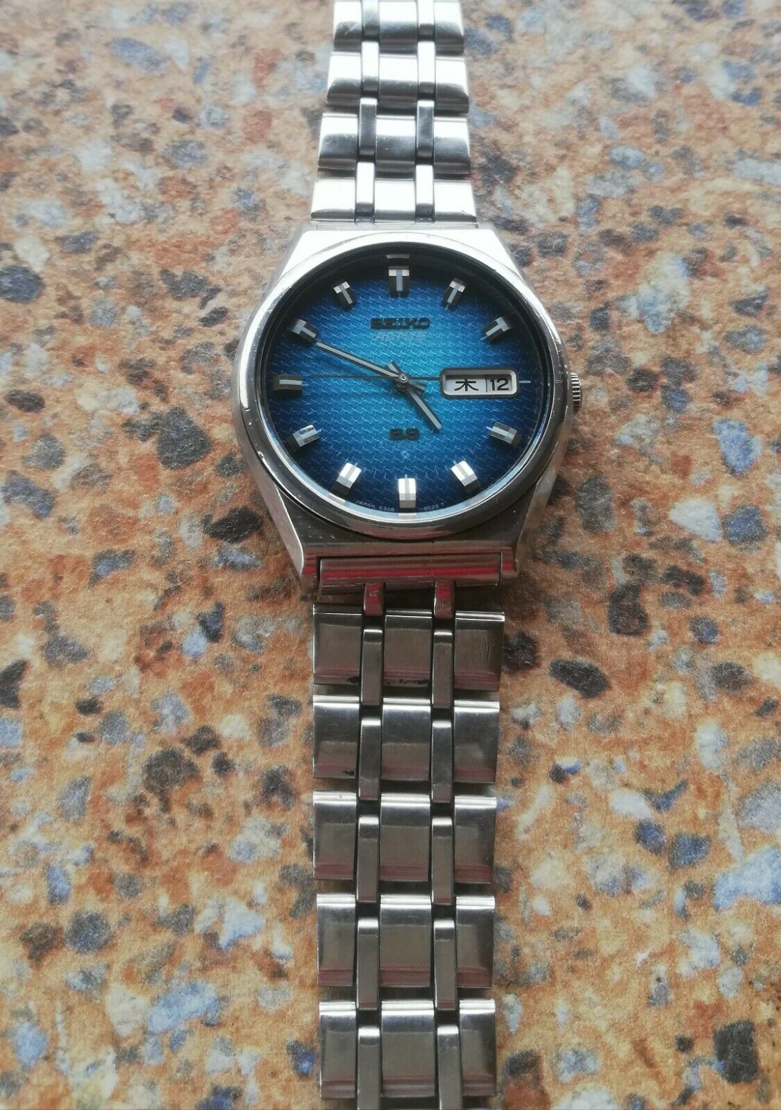Seiko 5 Actus SS 21 Jewels Auto 6306 8030 Kanji Day February 1976