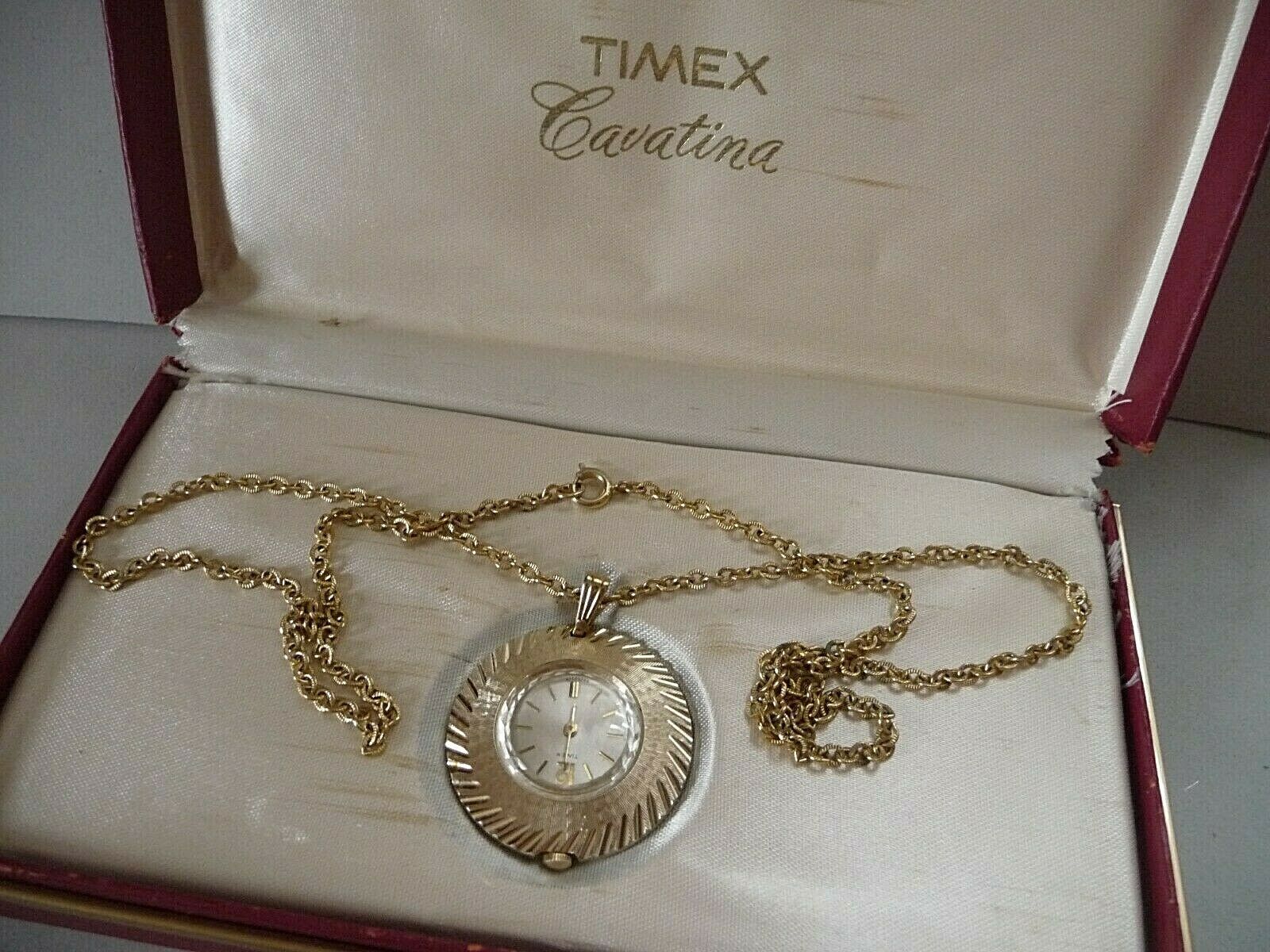 Vintage Timex Cavatina pendant watch necklace watch Aluminum 