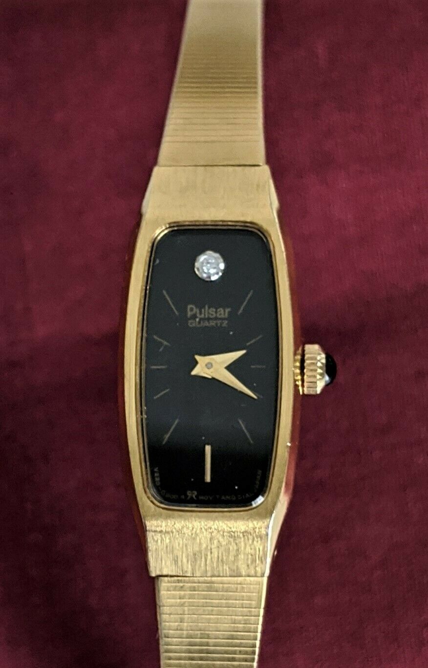 Pulsar - Gold Tone - Ladies Dress Watch - Black Face with  display picture 1