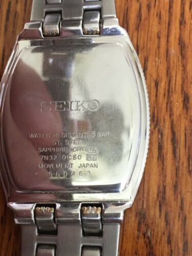 SEIKO QUARTZ 7N32 0CS0 MEN S DRESS WATCH Sapphire Crystal Date