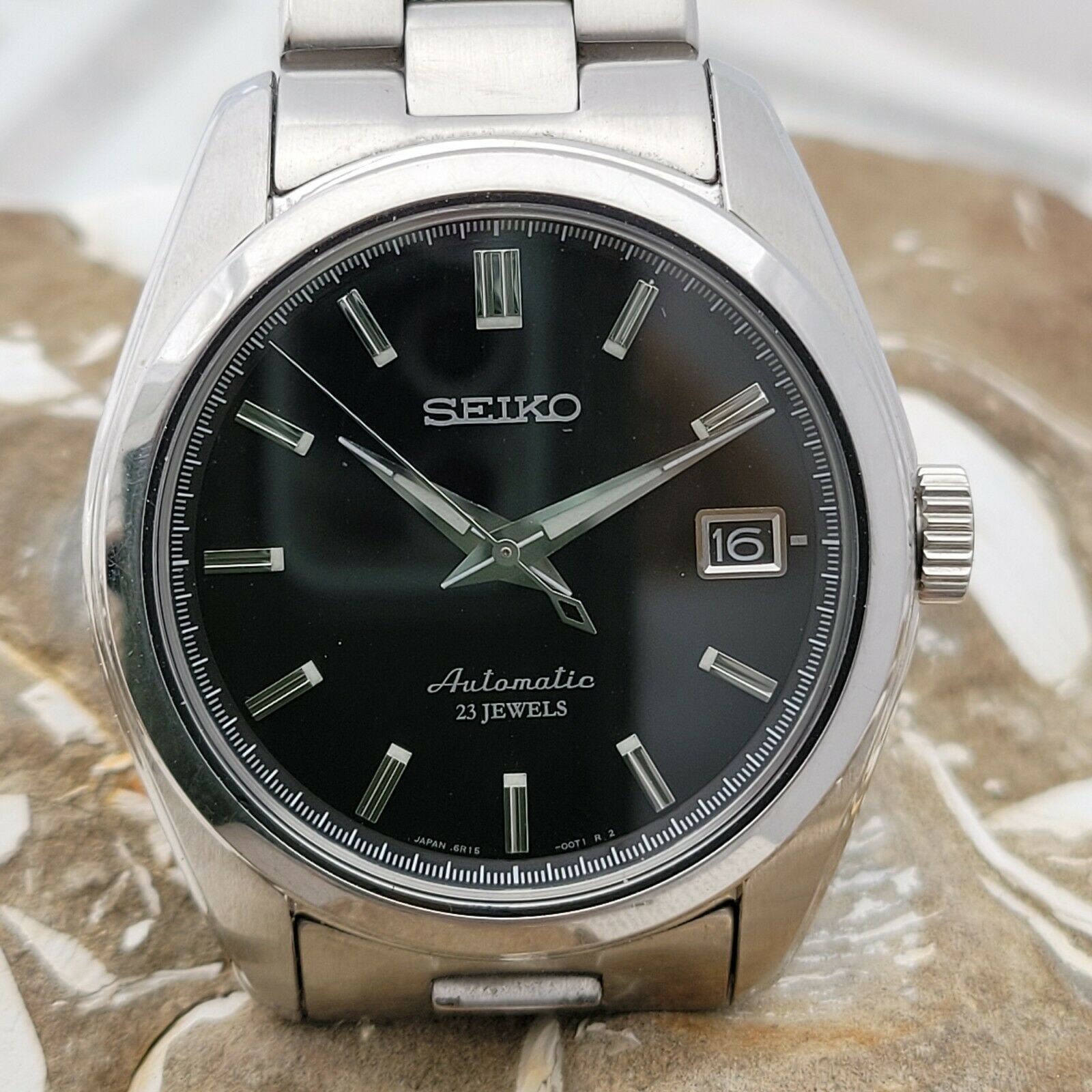 SE9: RARE SEIKO CRISP MENS 23J AUTOMATIC 6R15 00C1 SARB003 BLACK