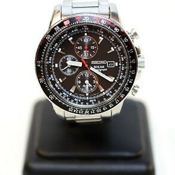 MA5) Seiko Solar Pilot Alarm #V172-0AC0 Chronograph Men's Quartz