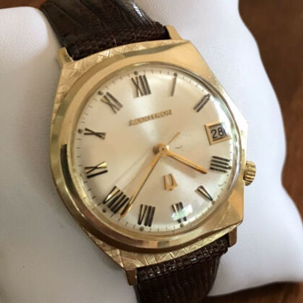 1968 Bulova Accutron Solid 14K Gold Tuning Fork Watch Asymmetric