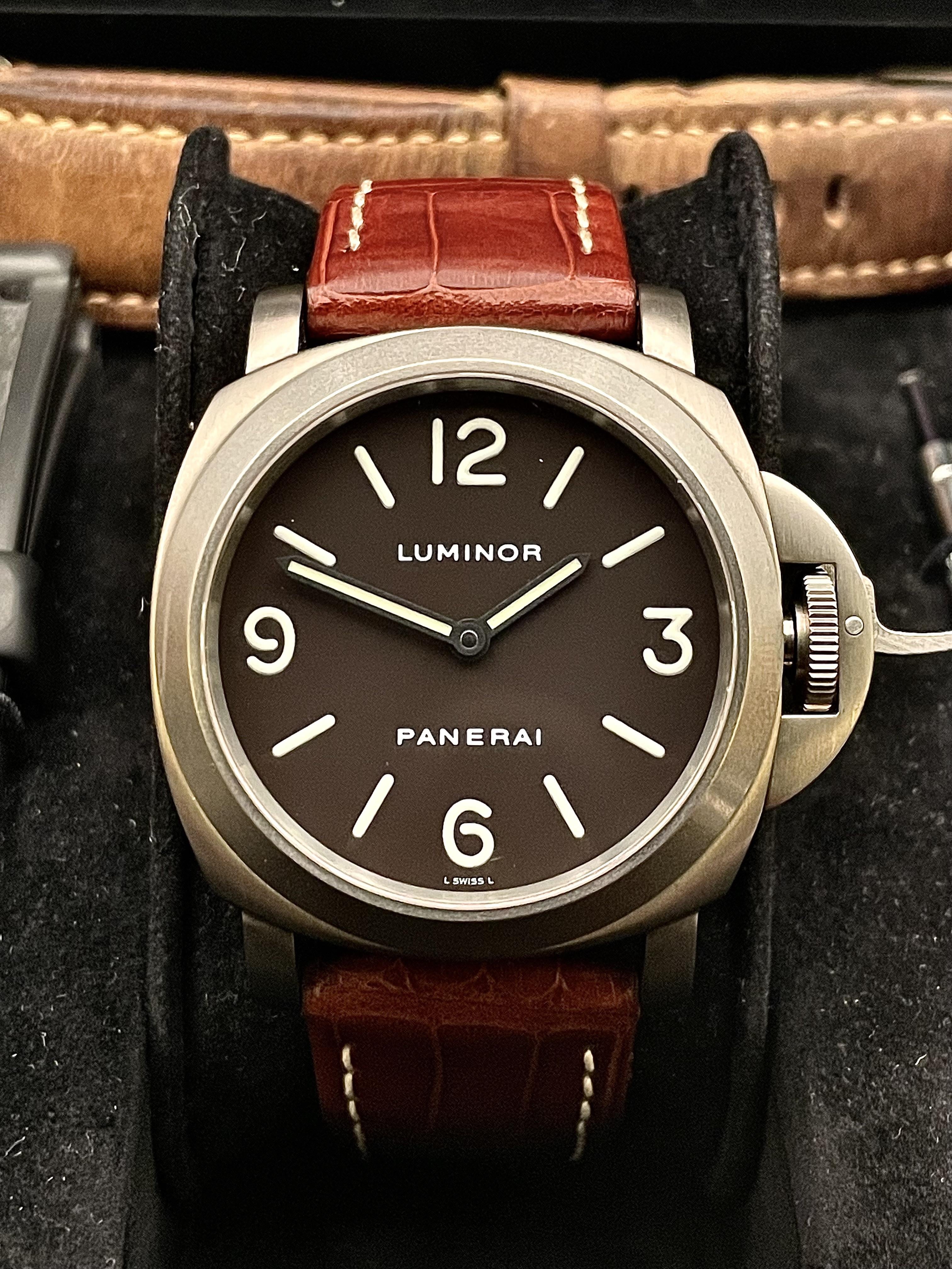 WTS Panerai Luminor PAM00055 Titanium Base B P w Straps