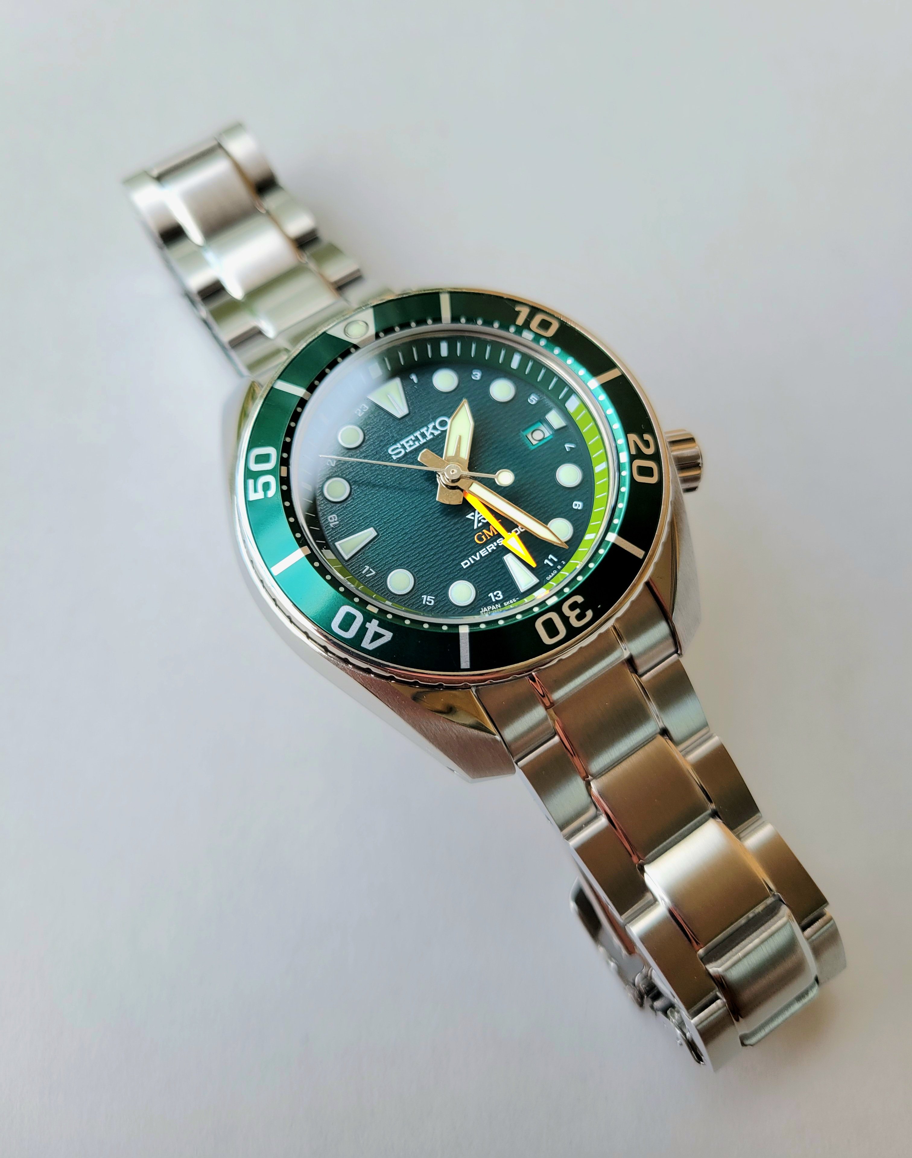 FS Seiko Prospex Green Sumo SFK003 GMT and Diver s Solar Watch