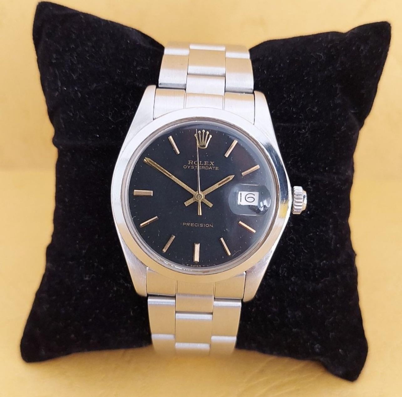 WTS Rolex Oysterdate Precision 6694 Black Golden Gilt