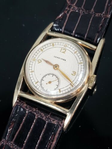 Vintage Longines Mainliner Cal. 10L 1940s Piping Case Mens 10kGF