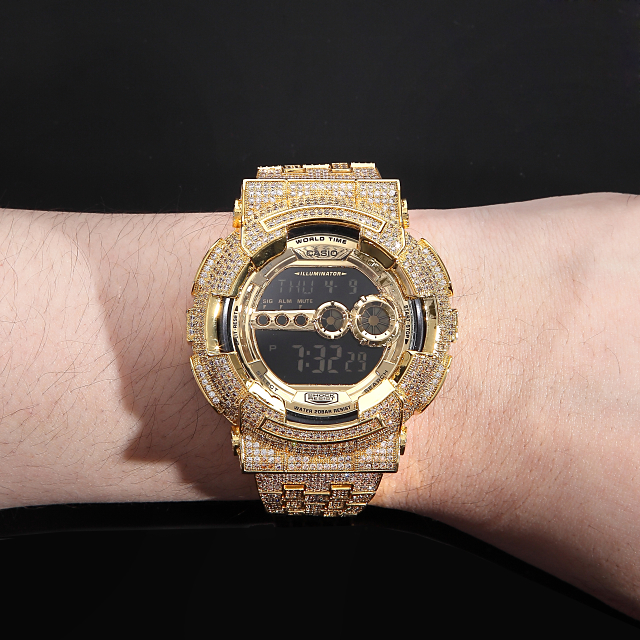 G-SHOCK Custom GD100 Full Custom G-Shock CZ Diamond Bezel (Cubic