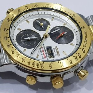Seiko 7T59 - 6A00 1/100 Sec Sports 150 Quartz Chronograph-RARE