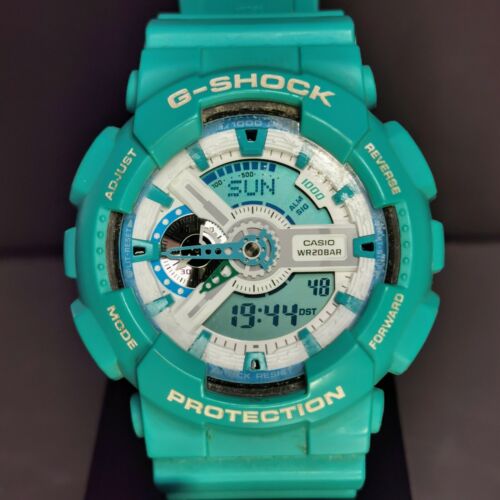 Casio G-Shock Green Dial Unisex Watch GA-110SN-3A Resin Digital deals & Analog