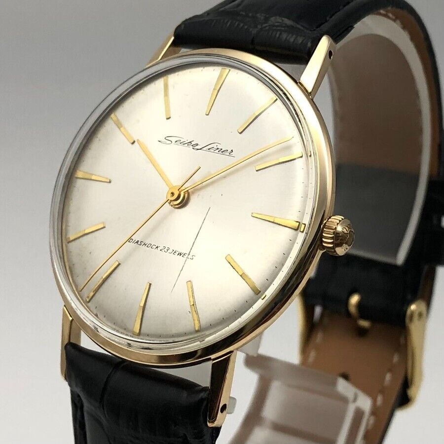 Vintage 1961 SEIKO LINER J14069 Hand-winding 14K GOLD FILLED 23Jewel Japan  #1235 | WatchCharts Marketplace