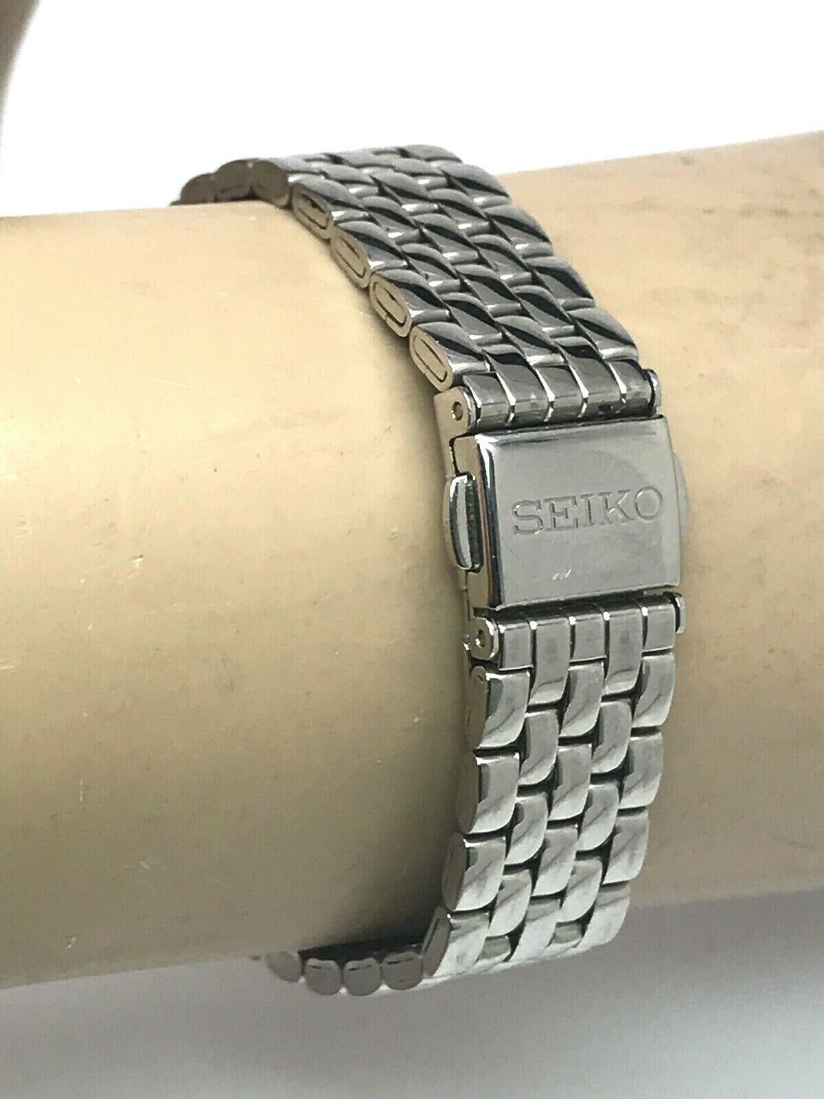 Seiko 6N22-00H0 Swarovski Stainless Steel Date Silver Tone Dial