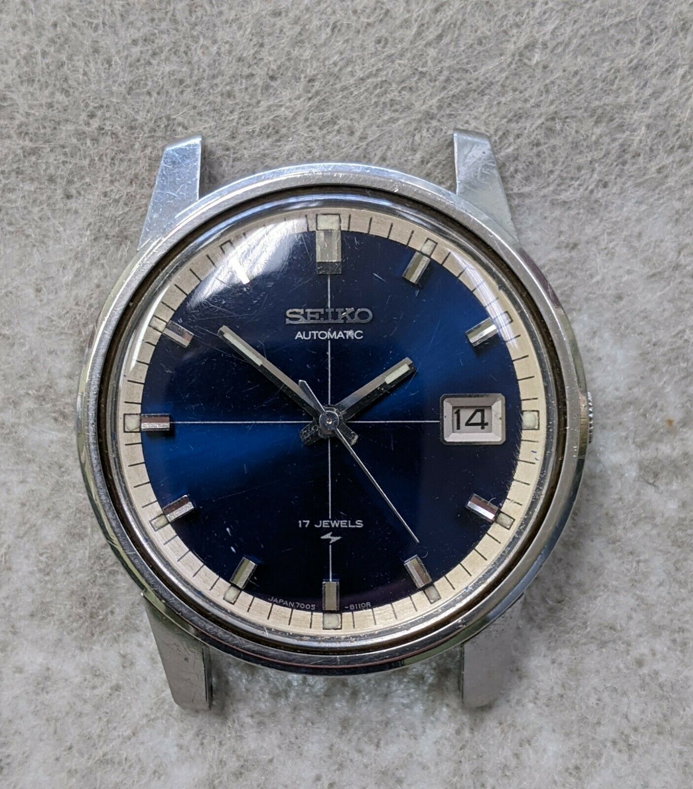 Vintage Seiko Automatic 17 Jewel Watch 7005-8092 Blue Dial | WatchCharts