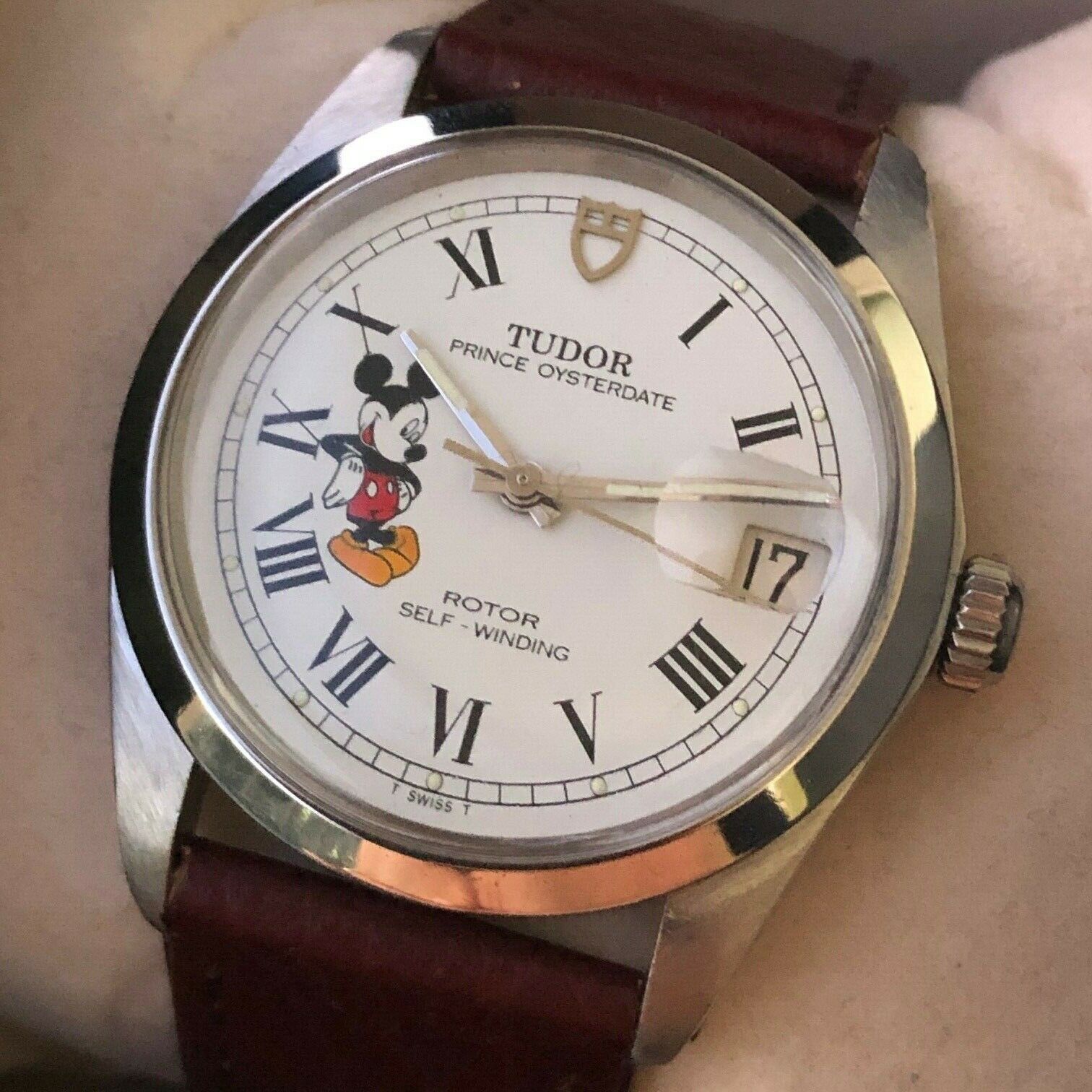 Tudor Prince Oysterdate 9050/0 Mint Mickey Mouse Roman Numbers By
